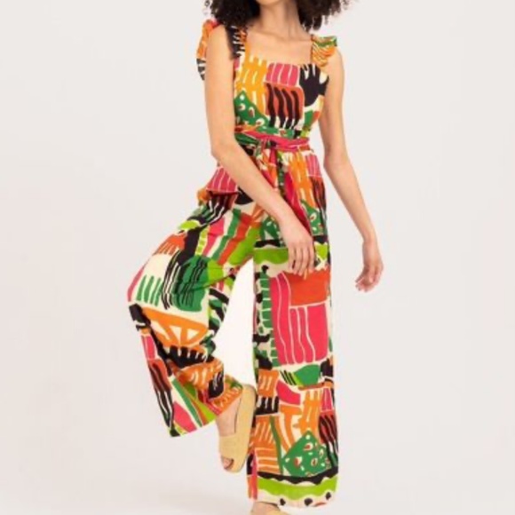 Anthropologie Multicolor Abstract Jumpsuit - Picture 1 of 7